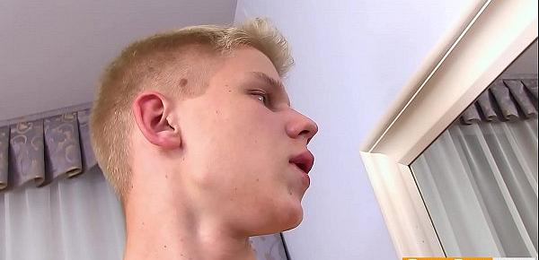  Blond Twink Boy Bert Meyer Enjoys His Dick
